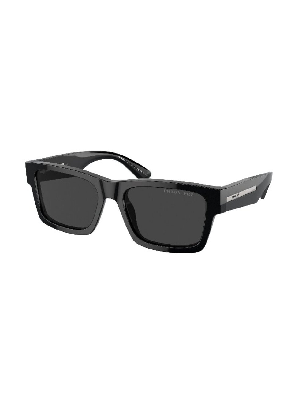 New Prada Men's Sunglasses Black Square Lens Acetate Frame PR 25ZS 1AB08G 53